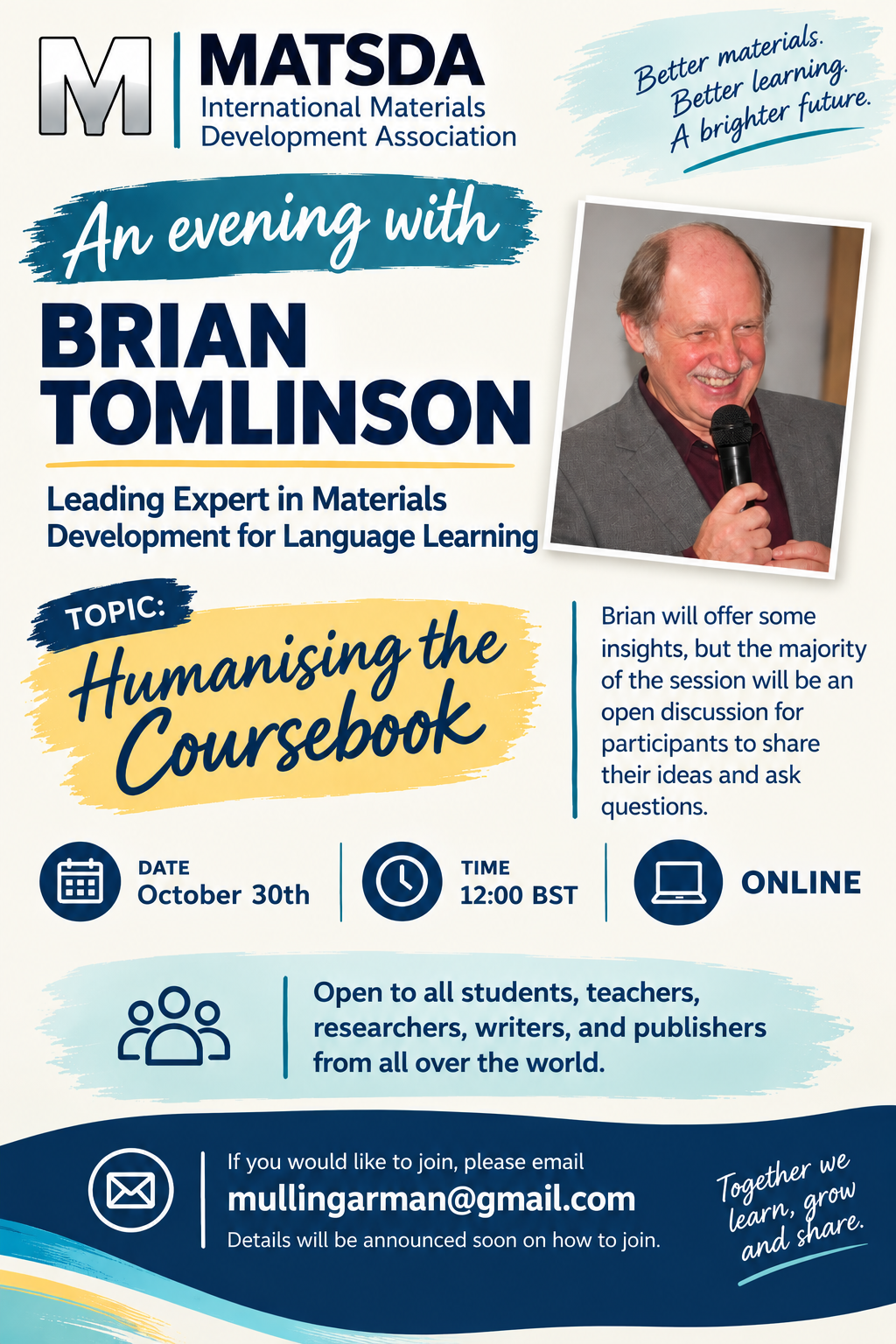 Evening with Brian Thompson infographic
